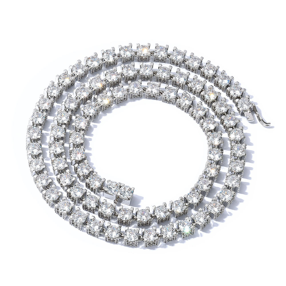 Iced Out Tennis Chain Moissanite Hip Hop Necklace