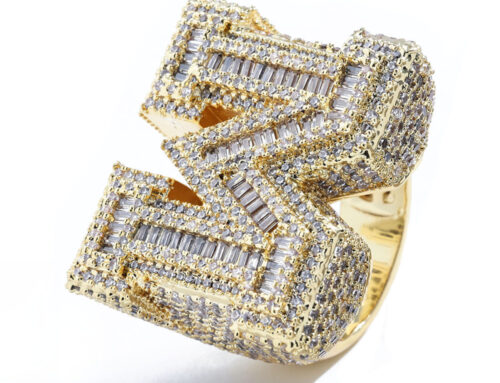 Men’s Letter Ring Custom Iced Moissanite Hip Hop Initial Ring